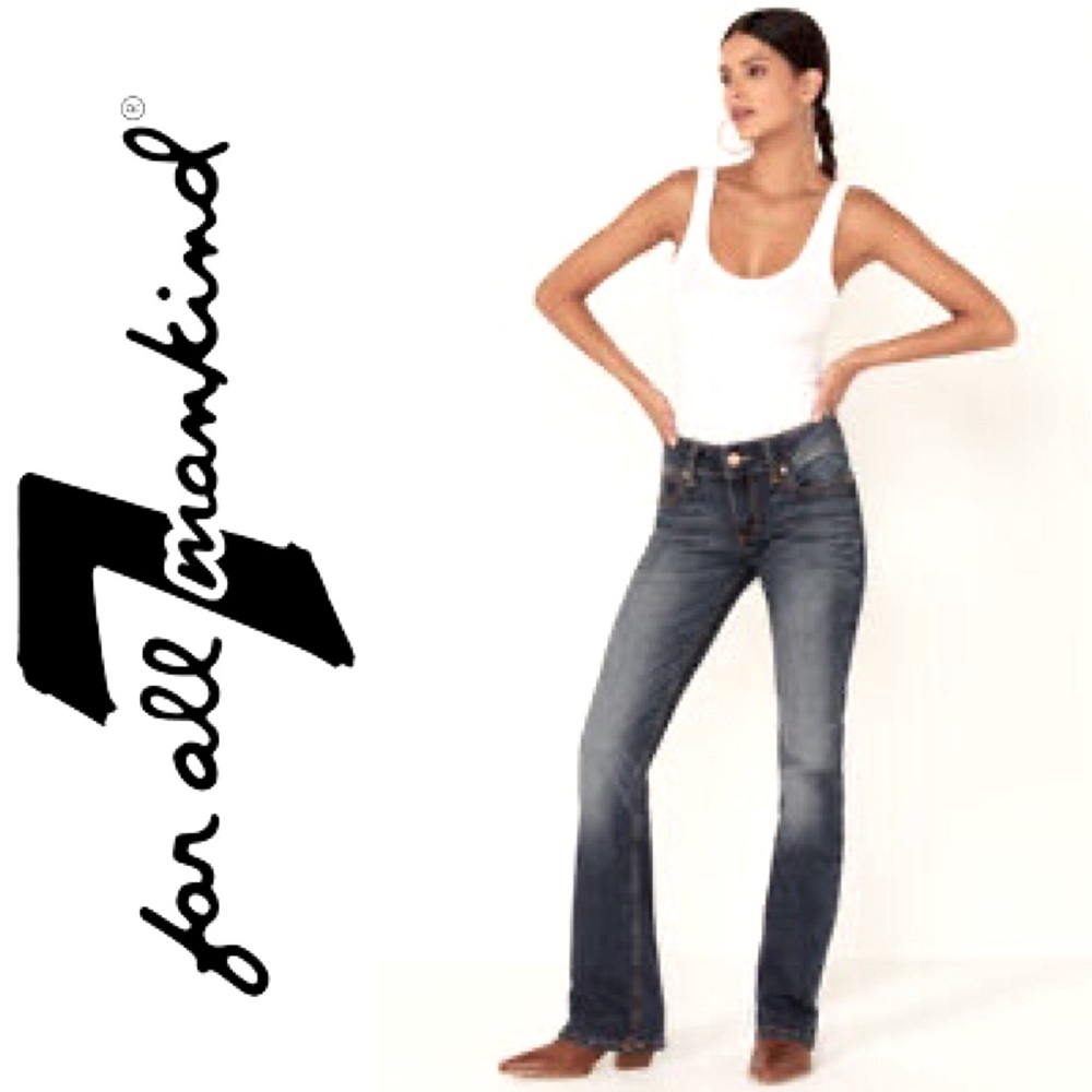 7 FOR ALL MANKIND faded bootcut jeans sz 27!